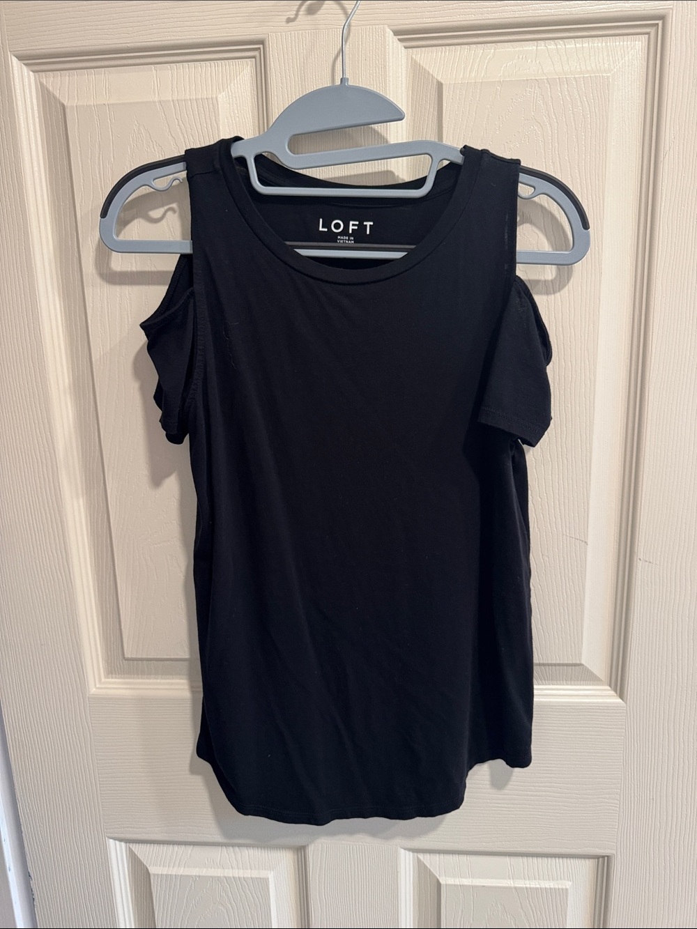 LOFT Black Cold-Shoulder Tank Top